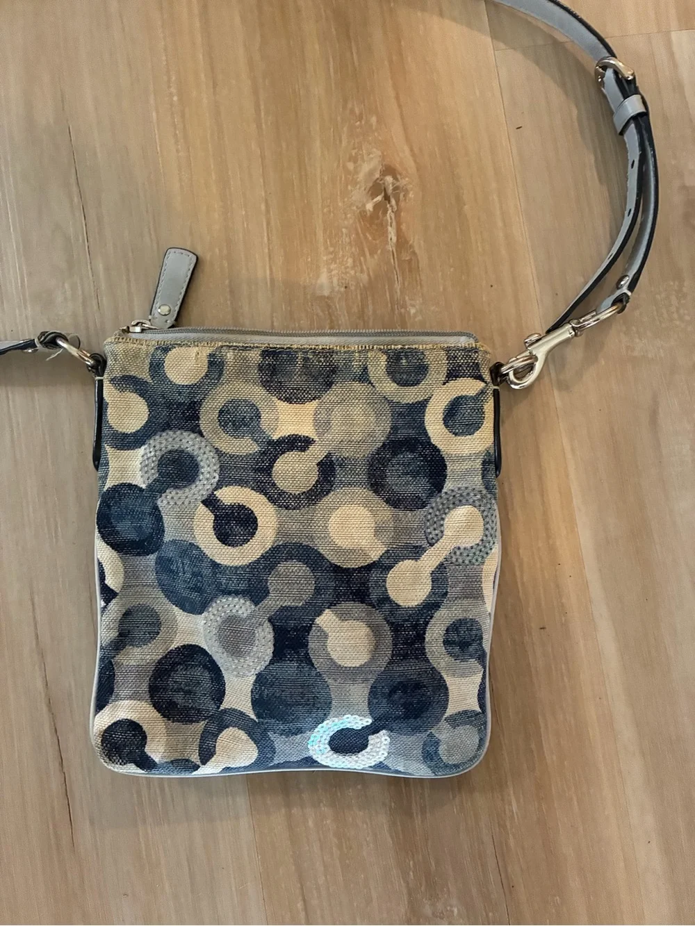 Coach Denim Sequins Crossbody